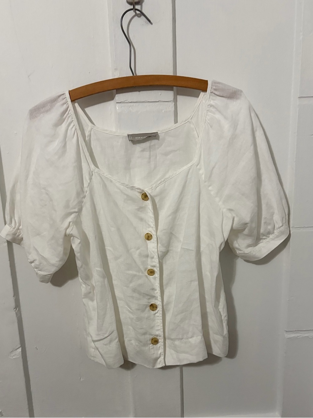 EVERLANE The Linen Puff Sleeve Top
